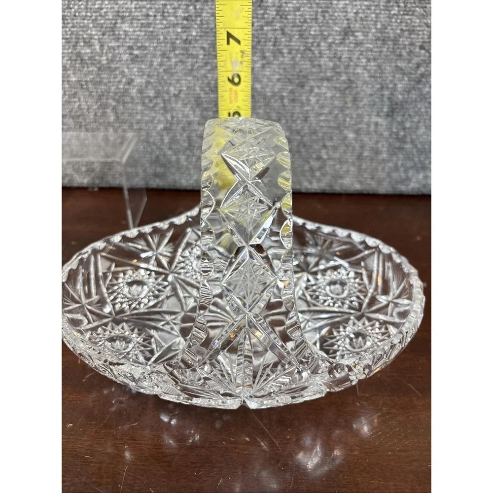 Vintage Crystal Candy Dish/Trinket Bowl Basket~5